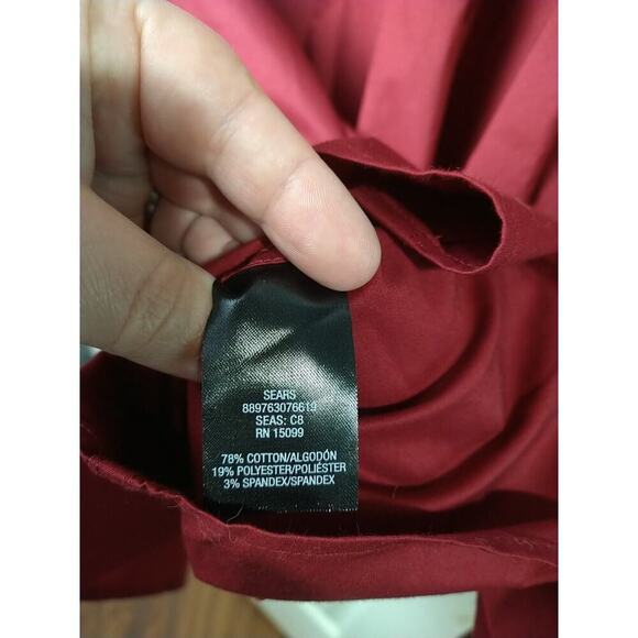 $ Structure Men's XXL Shirt Red Modern Fit Collared Button Long Sleeve - Picture 7 of 9